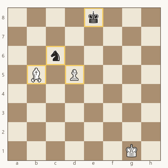 peão branco em d5 atacando o cavalo cravado de c6, que não tem como fugir