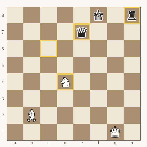 cavalo indo para c6 atacando a dama de e7 enquanto abre a diagonal do bispo para a torre de h8