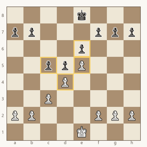 cadeia de peões travada com e5 apoiado por d4 contra d5 apoiado por e6