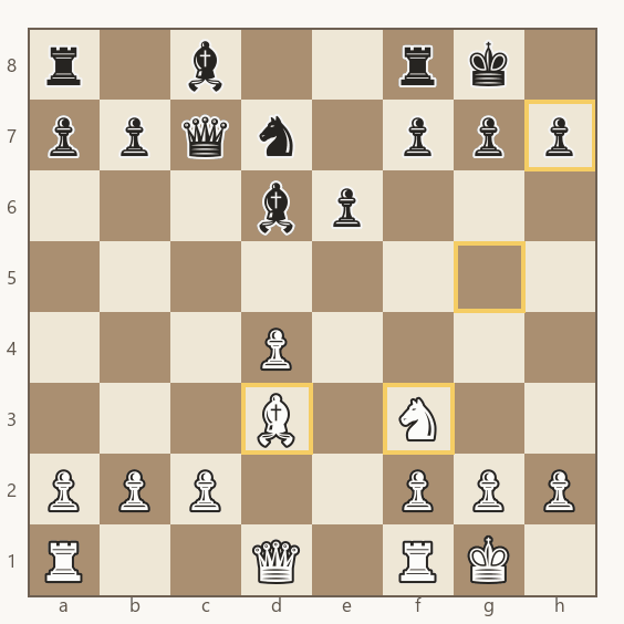 posição-modelo do sacrifício em h7: bispo em d3 mirando h7, cavalo em f3 pronto para g5 e nenhum defensor preto