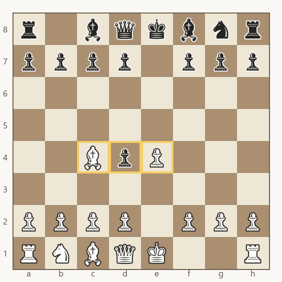 posição depois da troca simples de cavalos, com o peão preto isolado em d4 e nada pendurado